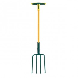 Professional digging fork with socket 4 square prongs