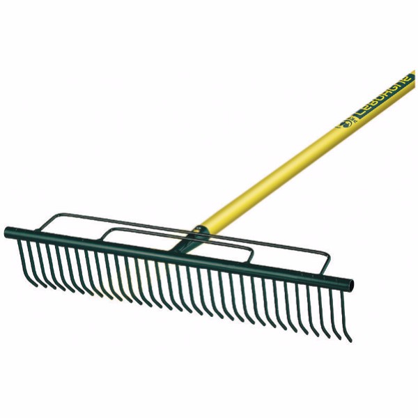Lawn rake reinforced outer tine 1